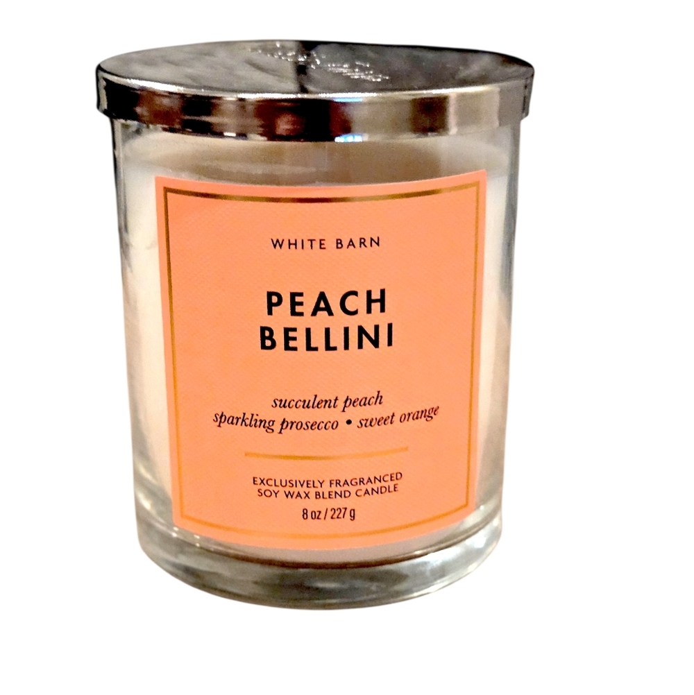NWT Bath & Body Works Peavh Bellini Candle 7 Oz